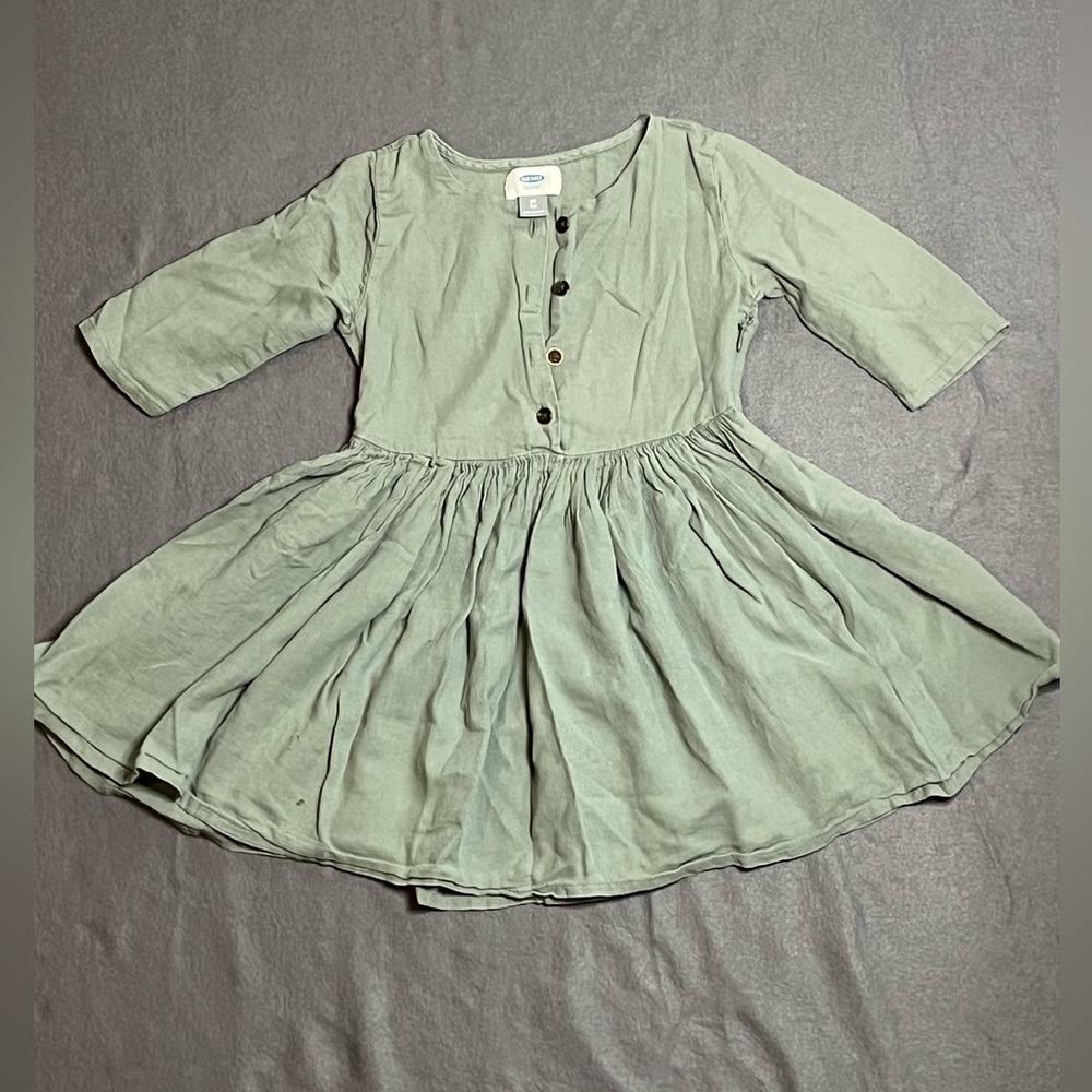 🌟❣️4/$10❣️🌟Little girls Sz 5T Green Old Navy Dress light weight